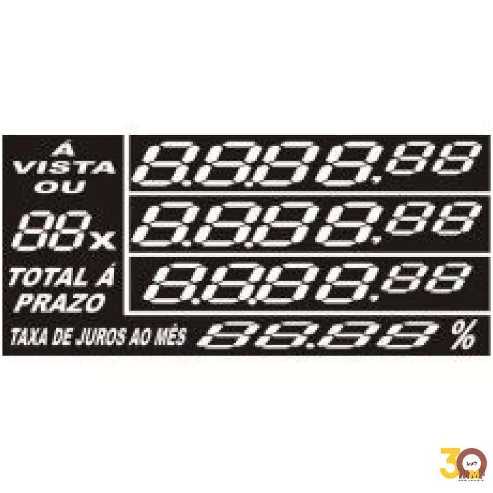 Etiqueta A Vista/Prazo/T 55 X 25 mm Pct 50 Pç