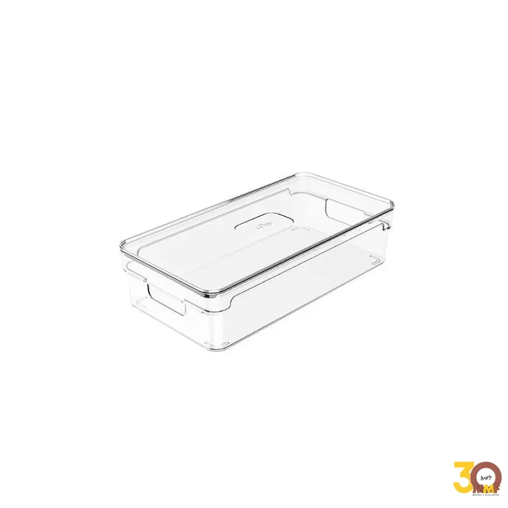 Organizador Clear Com Tampa 30 X 15 X 7Cm Natural Oc250