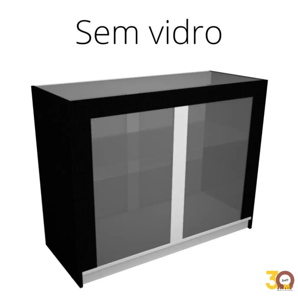 Balcão Vitrine SEM Vidro - 120 x 50 x 95 cm Cor Carbono