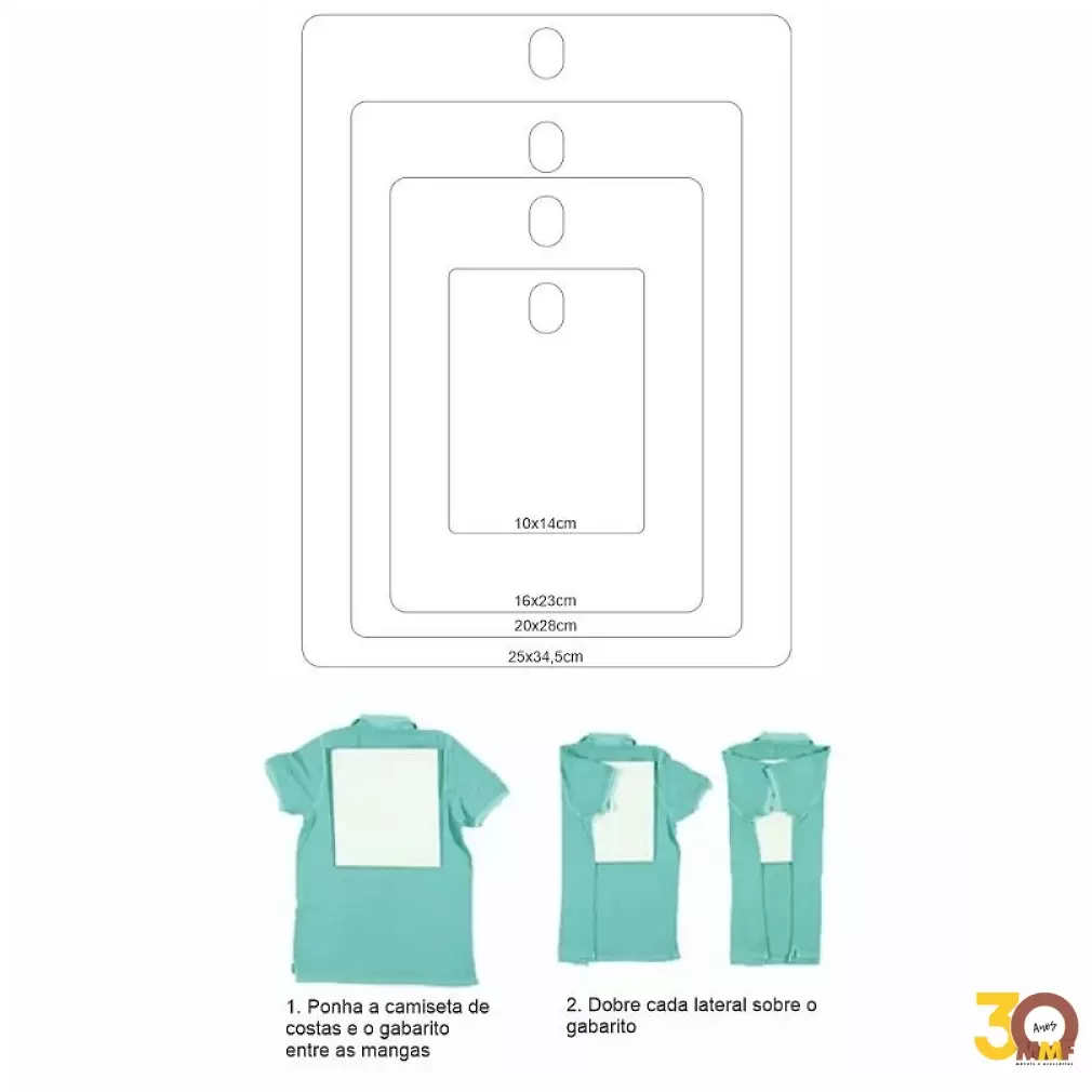 Gabarito Para Roupas Cristal (Kit Com 4 Tamanhos)