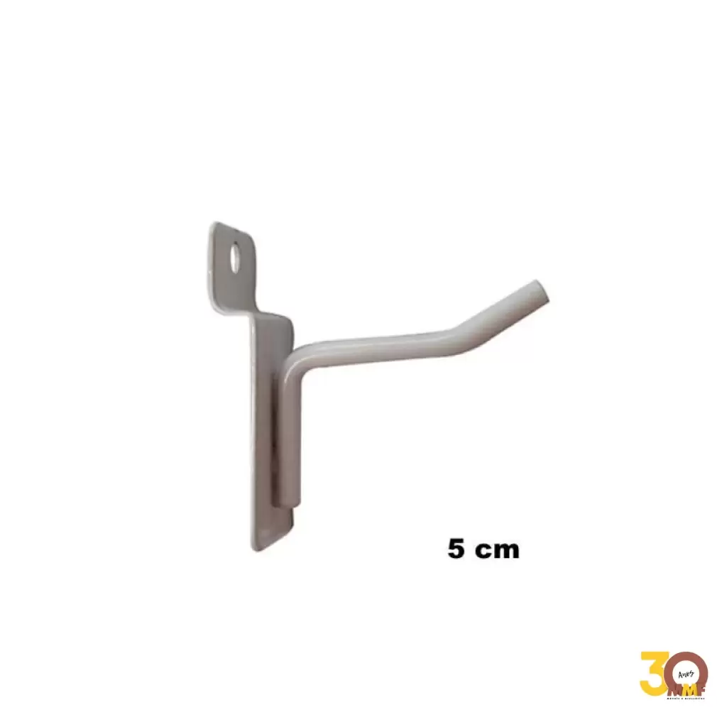 Gancho Para Painel 05 Cm 5 mm Branco (005690) Kit 100 Pçs