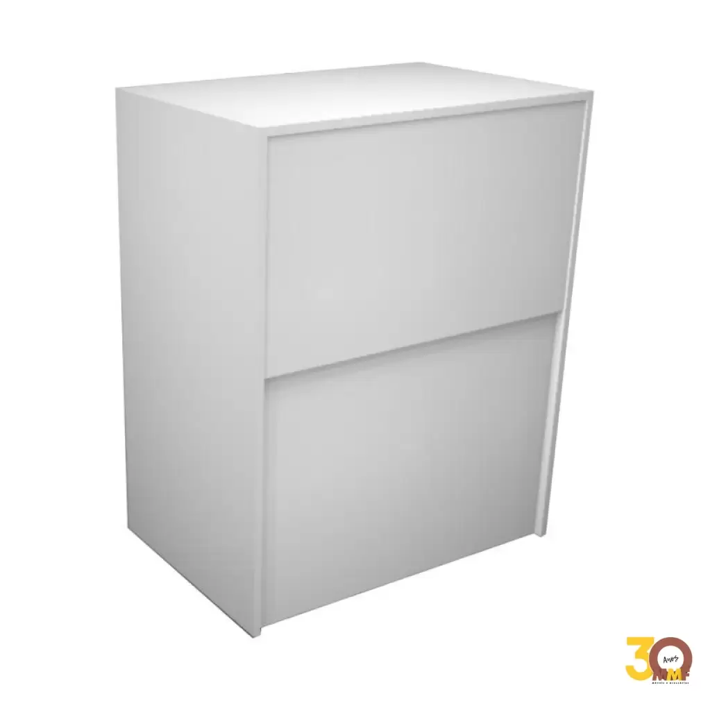 Balcão Atendimento em MDF Reto - 75 x 95 x 50 cm Cor Branco