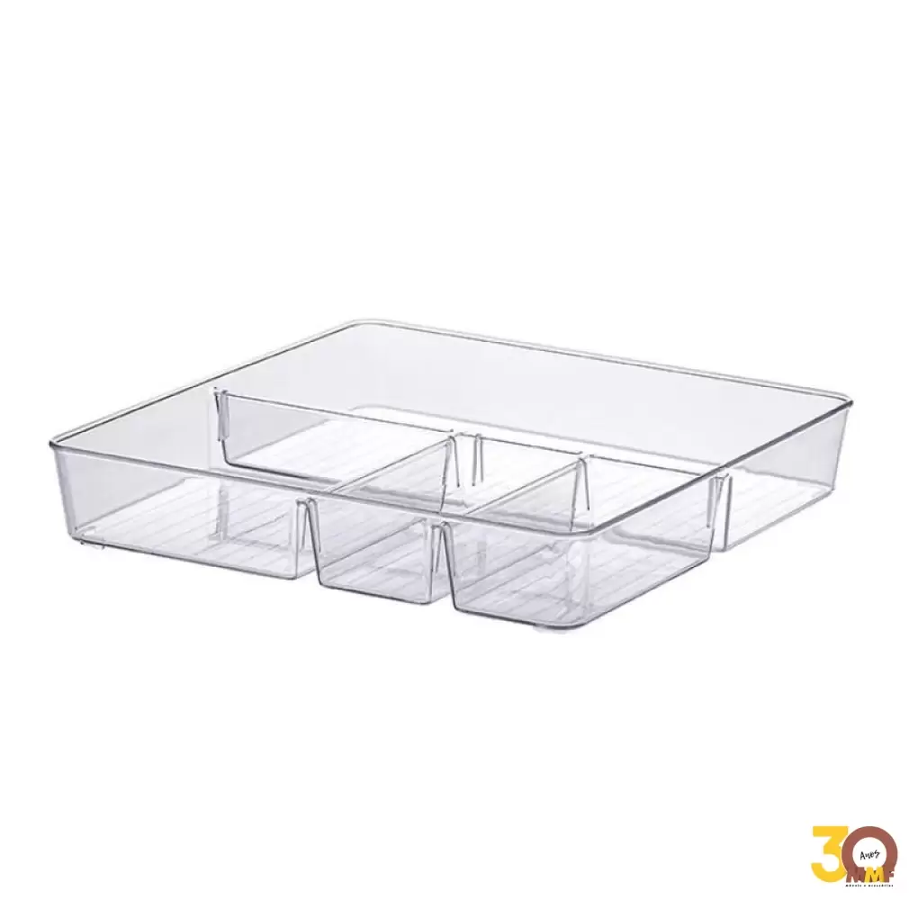 Organizador Diamond Com Divisorias 31X31X5 Cm Cristal