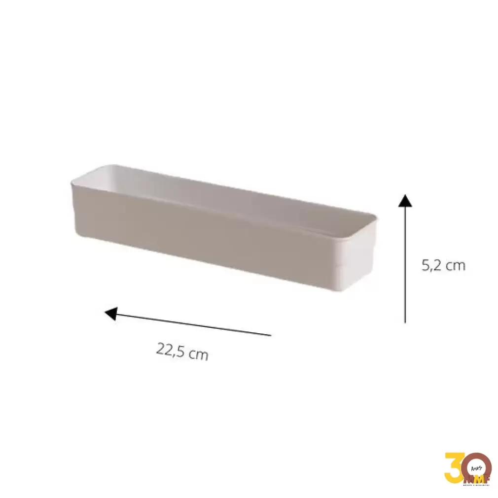 Organizador De Plastico Branco 30X7,5X5,2 Cm