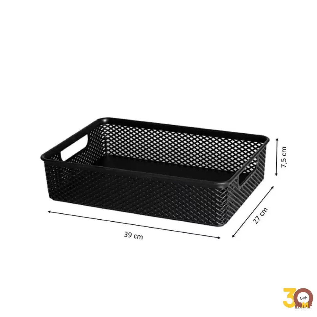 Cesto Organizador Preto 39x27x7,5 Cm Linea