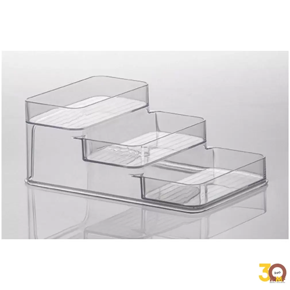 Organizador Diamond Triplo 26X16X10 Cm Cristal