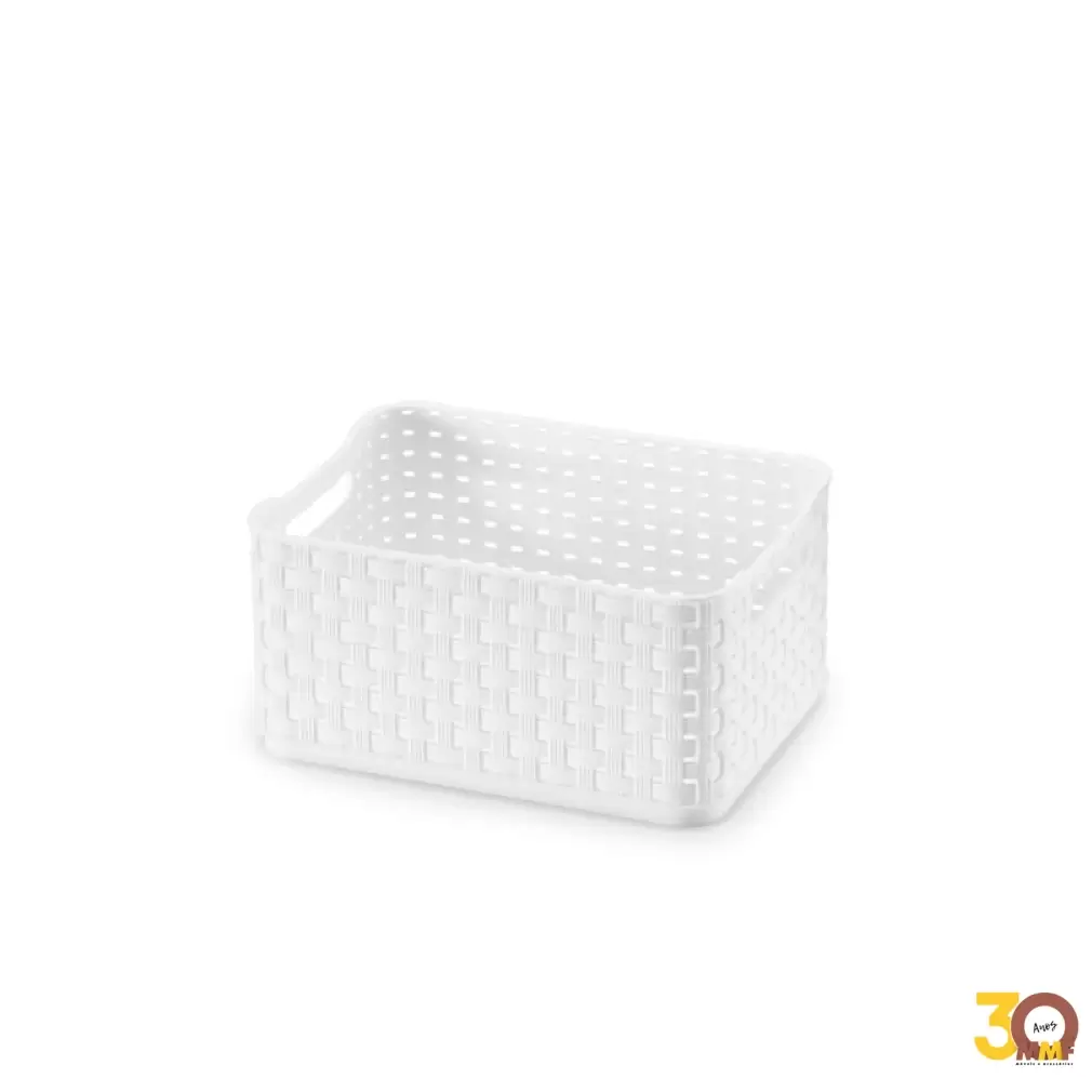 Caixa Rattan 520 Mililitros - 13 X 6 x 9 cm Cor Branco