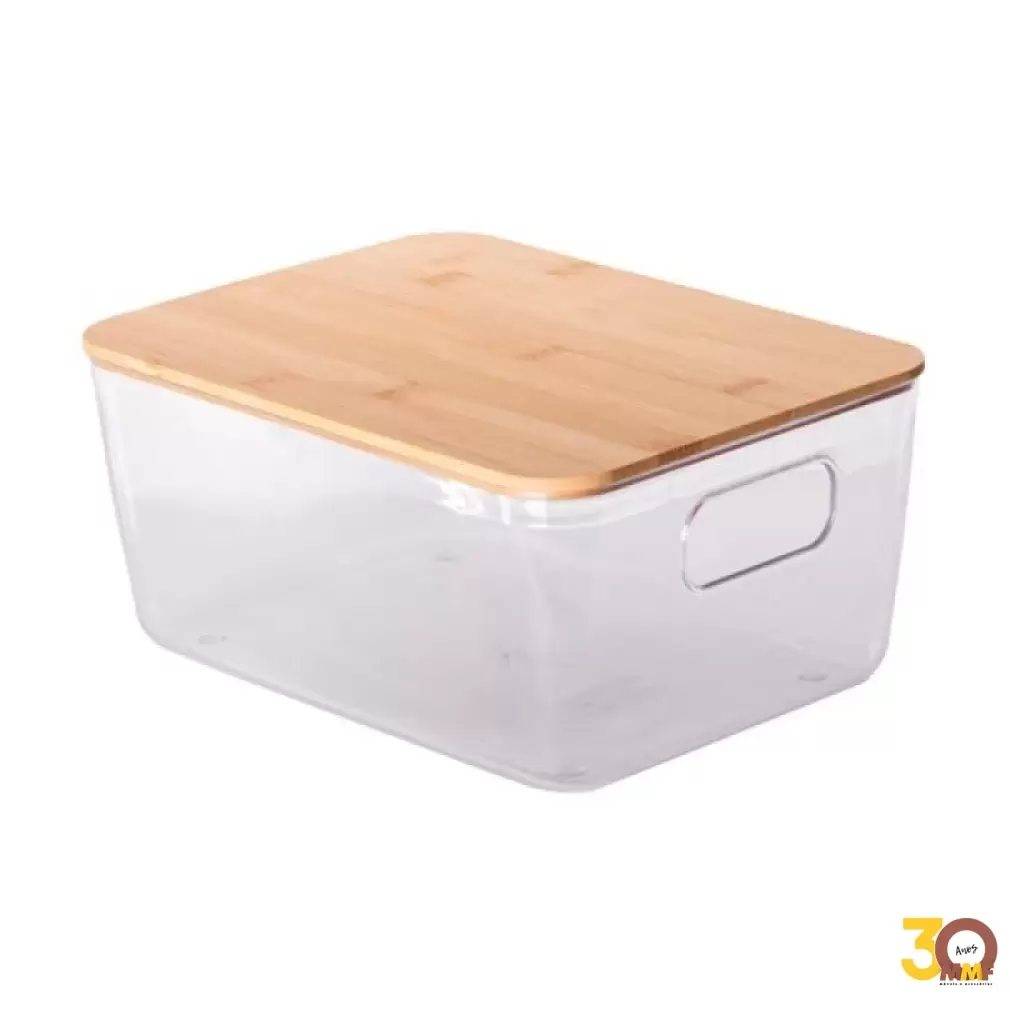 Cesto Organizador Tampa Bambu Idealle Eco 27X19x11,5 cm