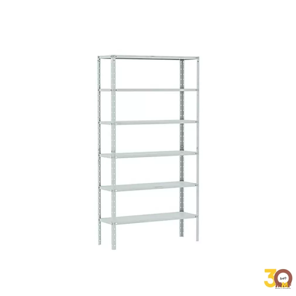 Estante De Aço Com Reforço 6 Prateleiras - 92 x 42 x 198 cm Cor Branco