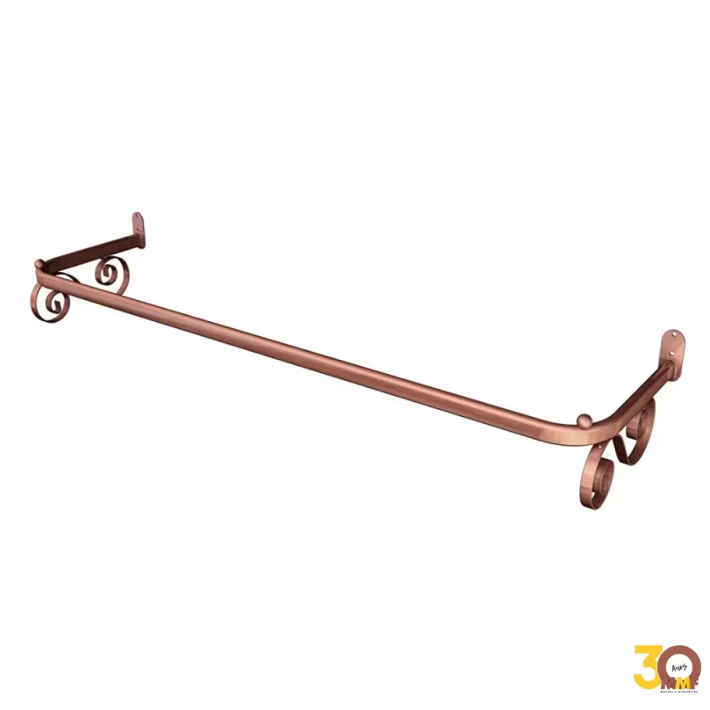 Arara Fixa De Parede Tubo Oblongo Vintage Cor Rosé 80 Cm