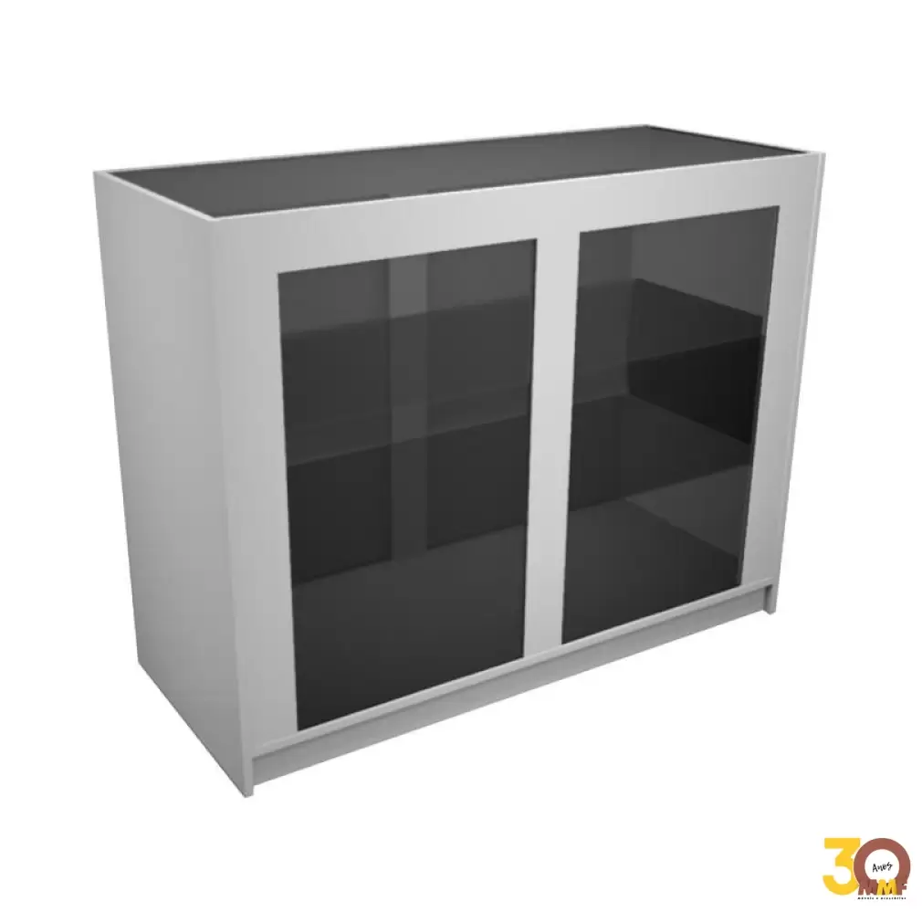 Balcão Vitrine COM Vidro - 120 x 50 x 95 cm Cor Branco