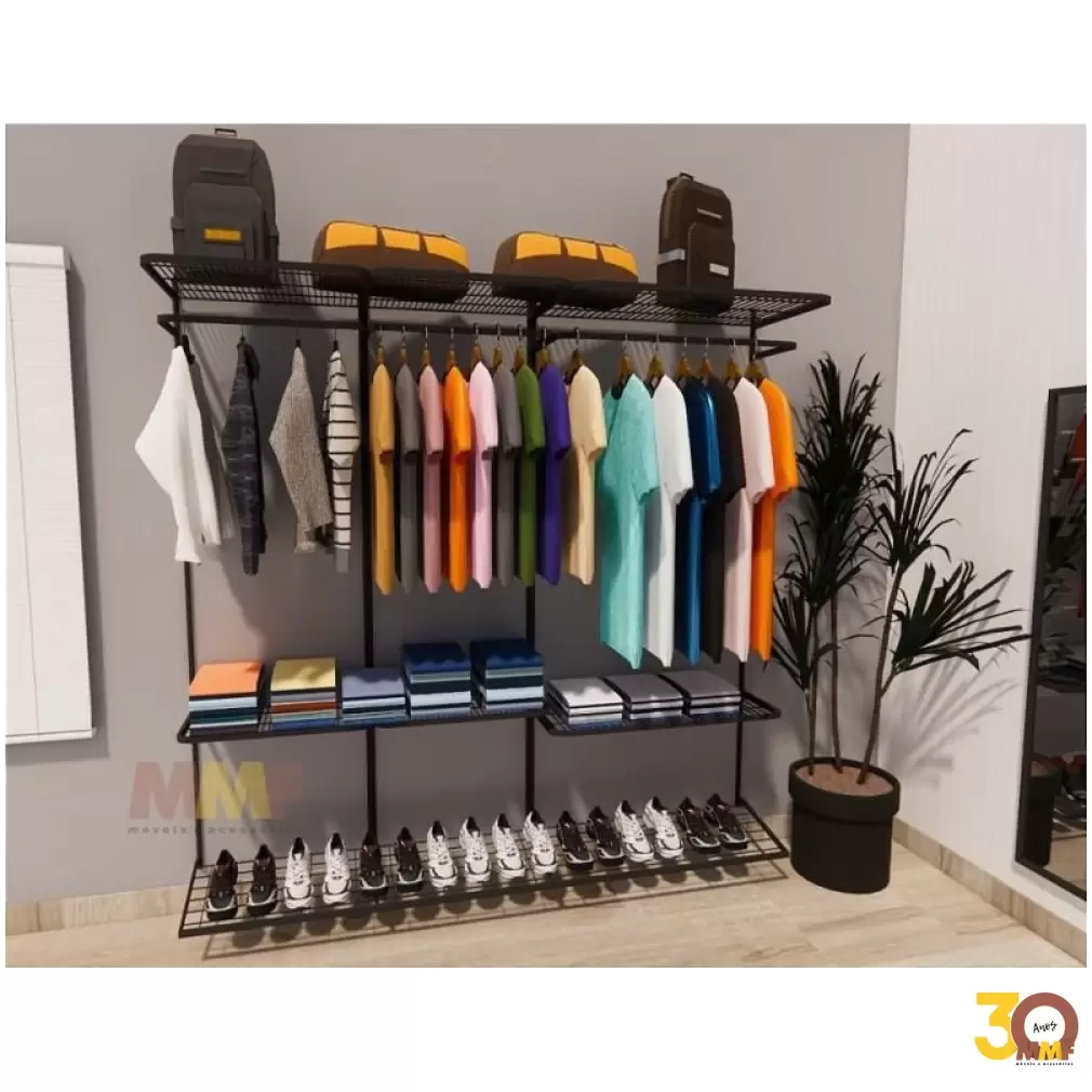 KIT Closet Aramado - 2,10 x 2,00 mt - Básico Cor Preto