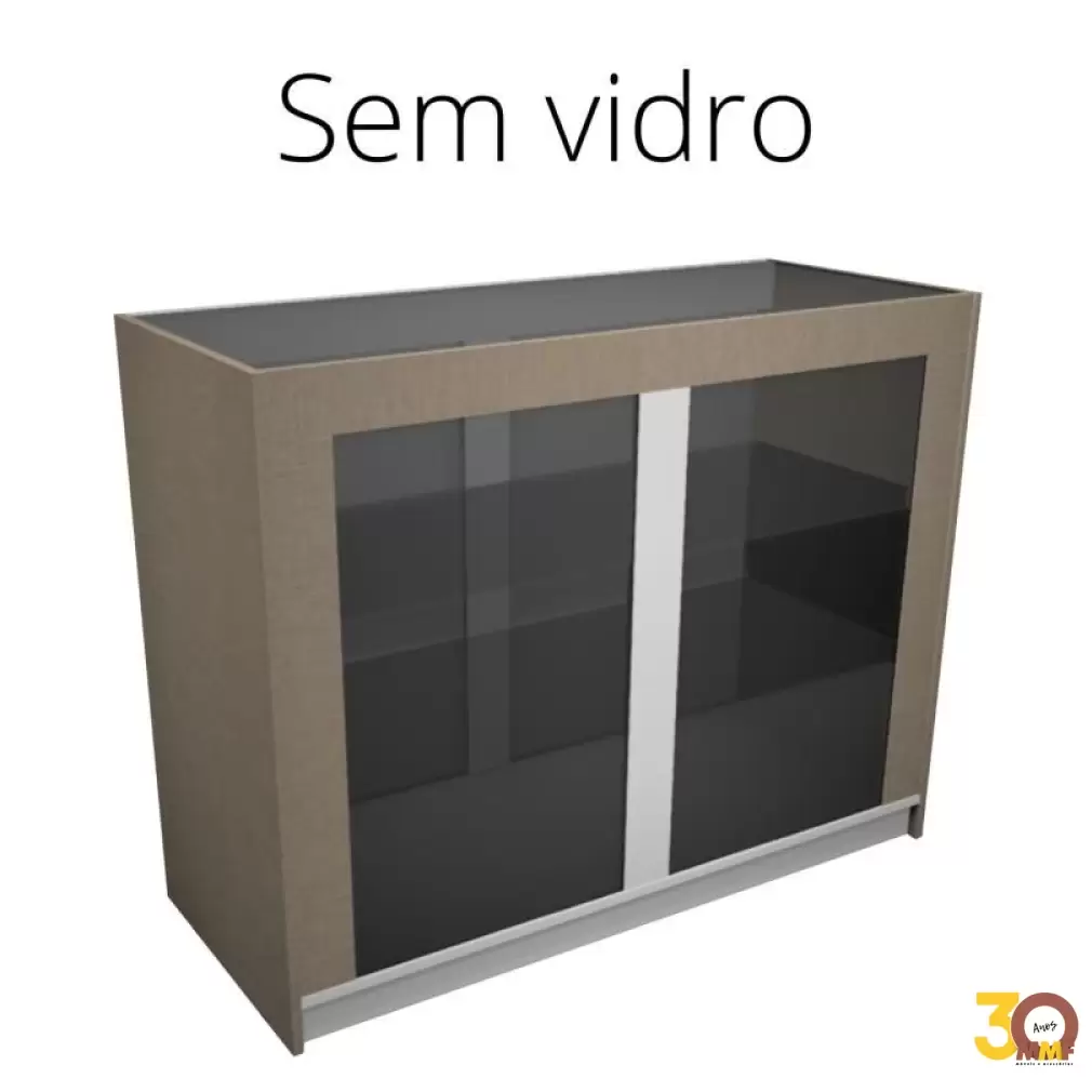 Balcão Vitrine SEM Vidro - 120 x 50 x 95 cm Cor Gianduia