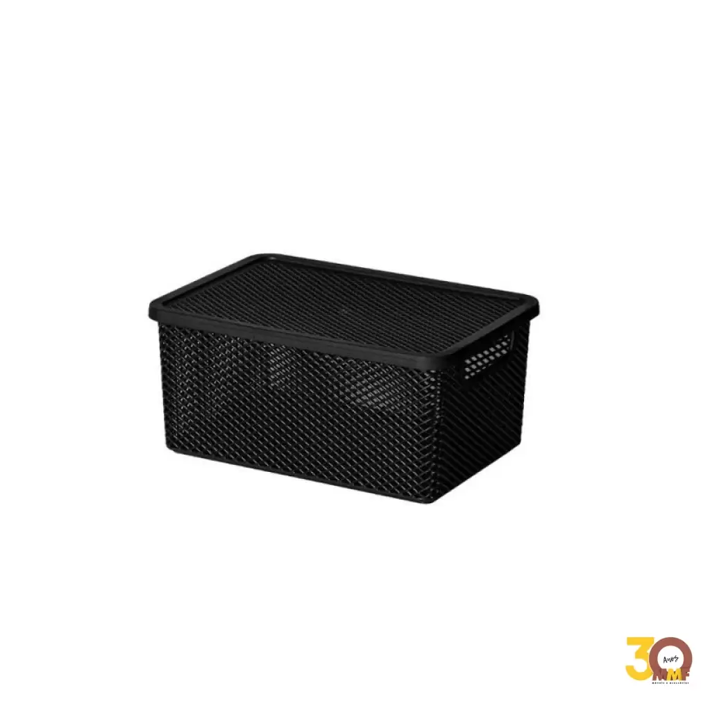 Cesto Organizador Com Tampa Preto 27X19X12 Cm Linea