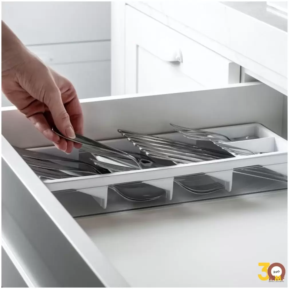 Organizador De Talheres Clear Branco Fechado