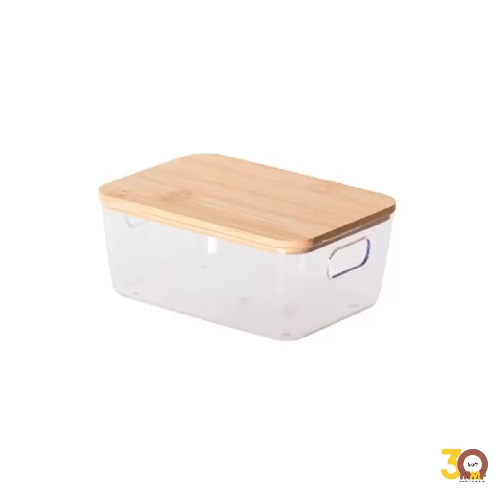 Cesto Organizador Tampa Bambu Idealle Eco 13X9x5,8 cm