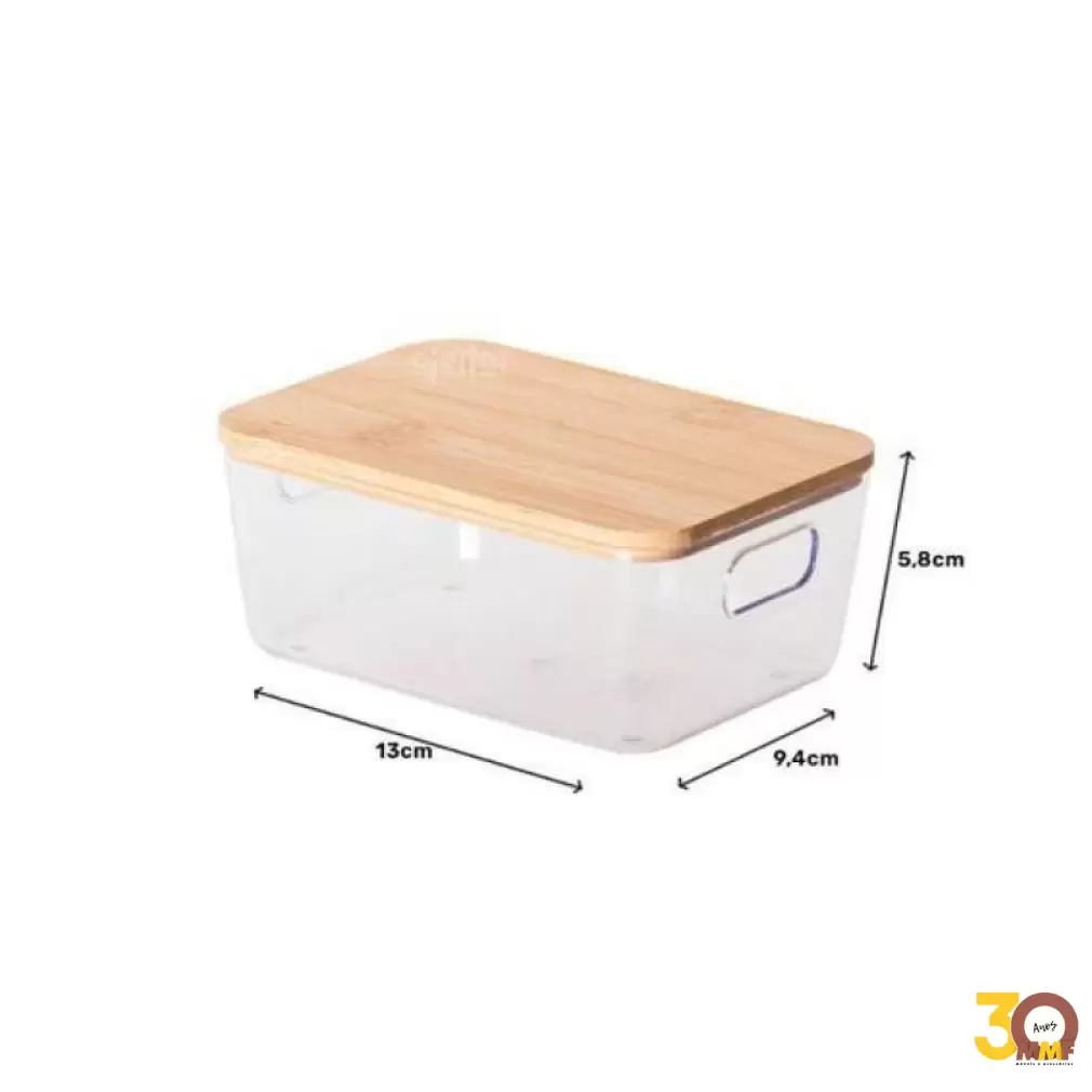 Cesto Organizador Tampa Bambu Idealle Eco 13X9x5,8 cm