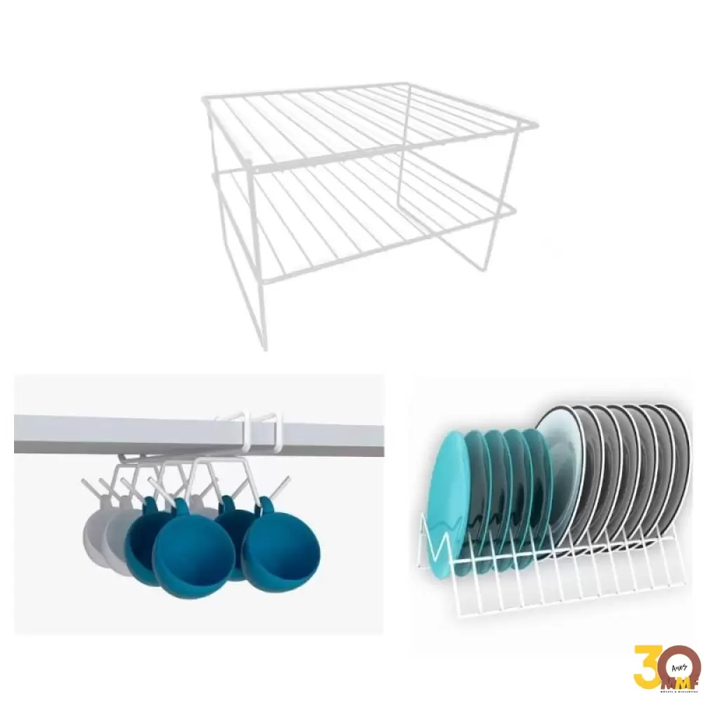 Kit Organizador Cozinha rack xícara pratos C1