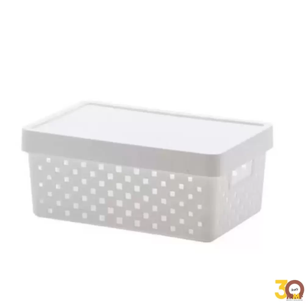 Kit 4 Cesto Organizador Tampa 29X19X12 Quadratta Branco