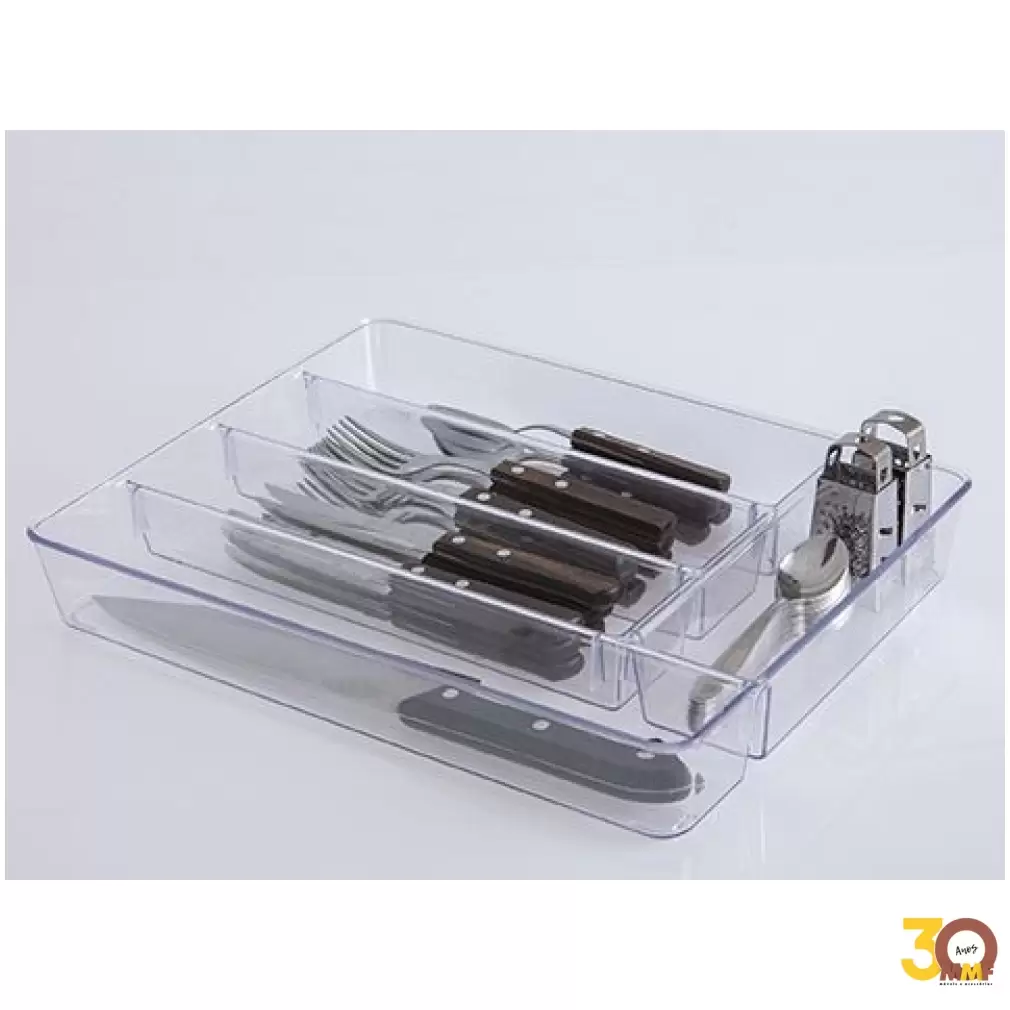 Organizador Diamond Com Divisorias 36X28X5 Cm Cristal