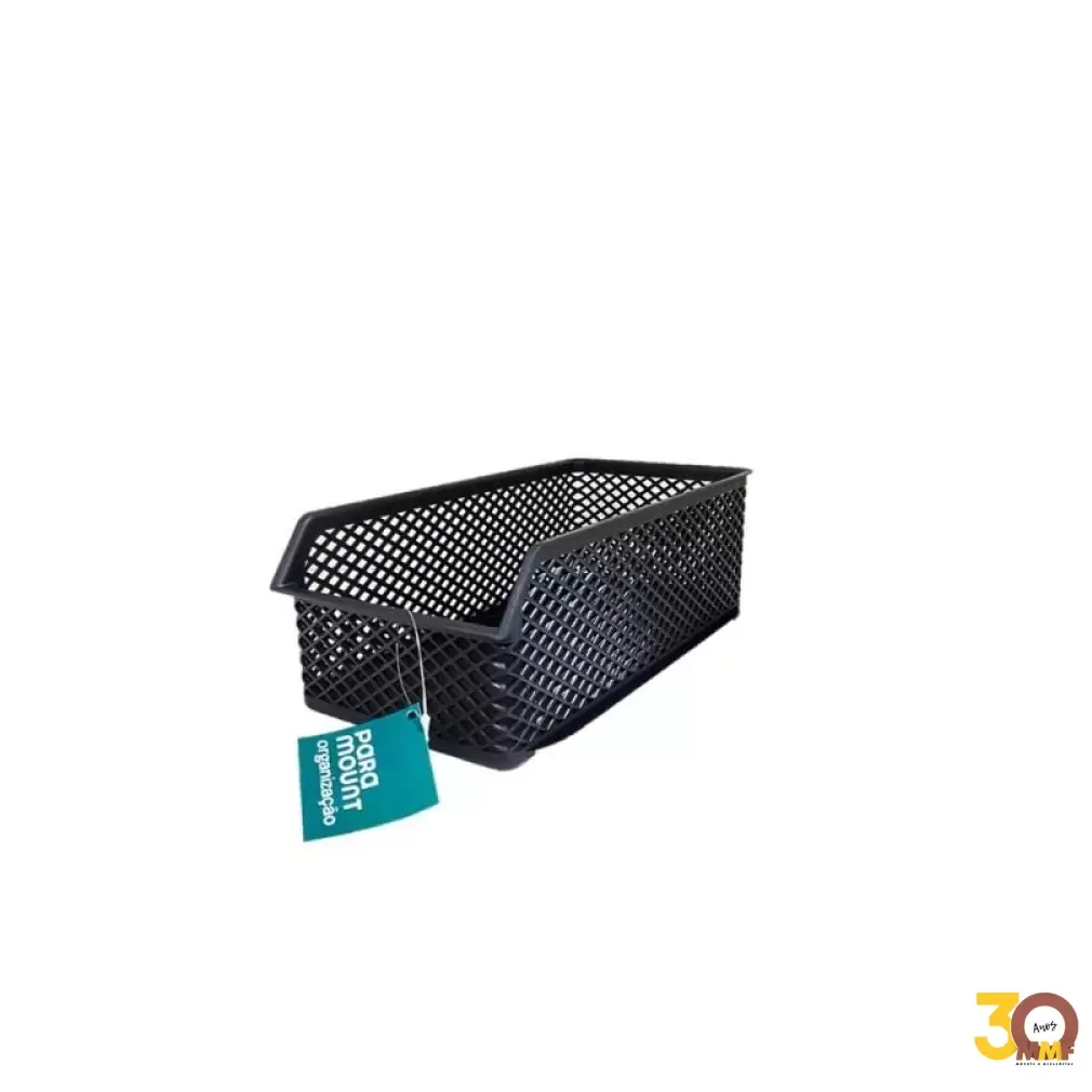 Organizador Empilhavel Preto 15 X 28 X 10 Cm Linea