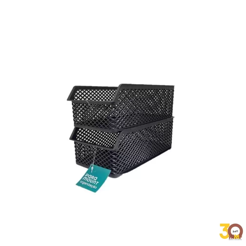 Organizador Empilhavel Preto 15 X 28 X 10 Cm Linea