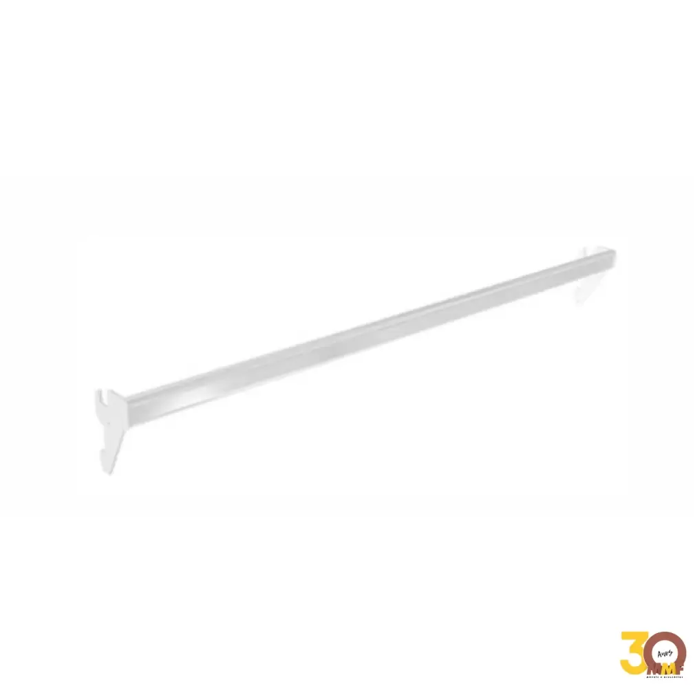 Barra Fixa Trilho Cremalheira Tubo Oblongo 1,20 mm FC 60 Cm Cor Branco