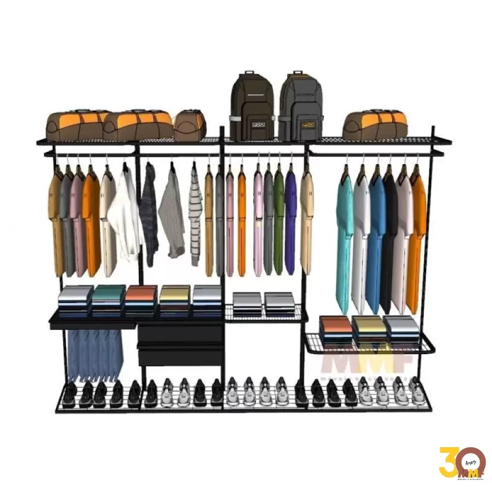 KIT Closet Aramado - 2,70 x 2,00 mt - Intermediário Cor Preto