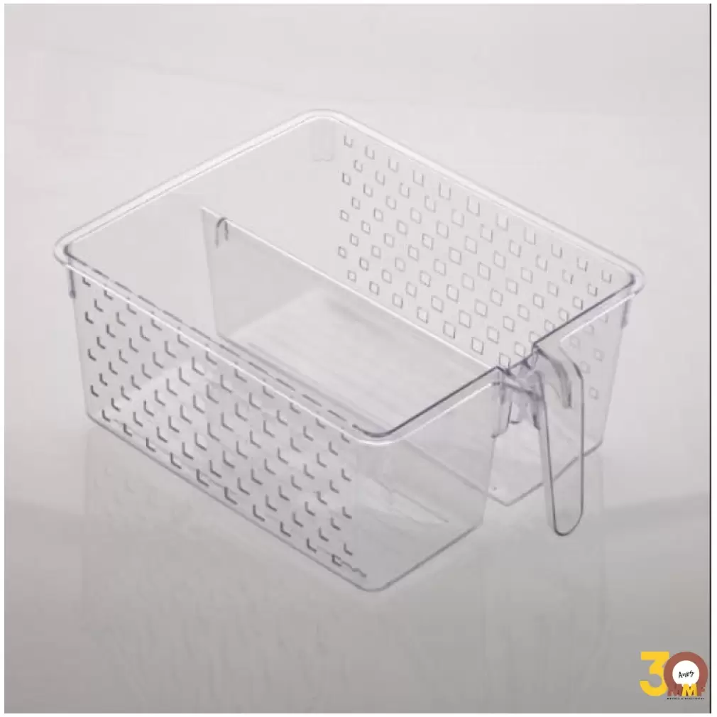 Cesto Organizador Com Alça E Divisória 34X26X14  Cristal